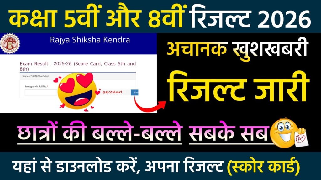 MP Board 5th, 8th Result 2026 Out Today